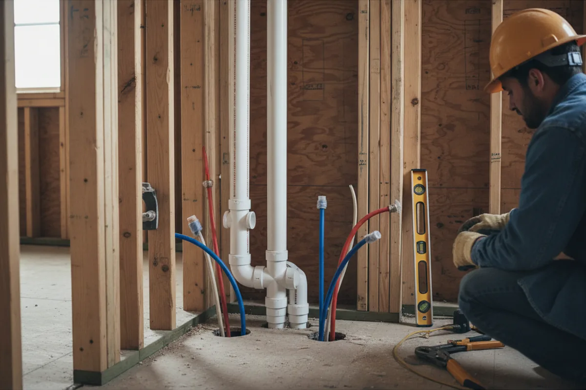 Drain and supply rough-in during Sump Pump Repair in Montegut