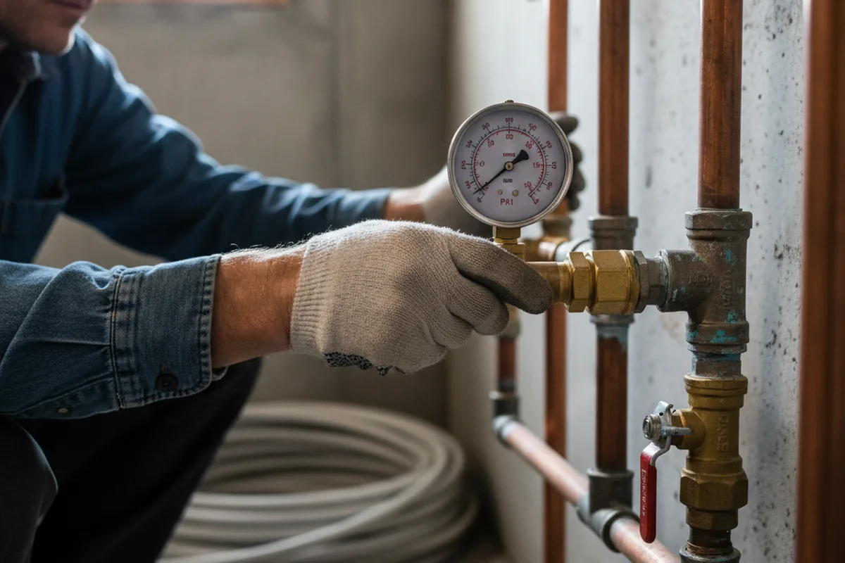 Pressure testing a repaired line during Water Line Repair in Montegut